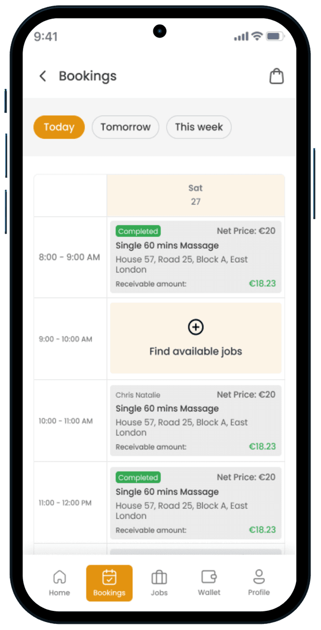 Mobile app features showcase - right phone